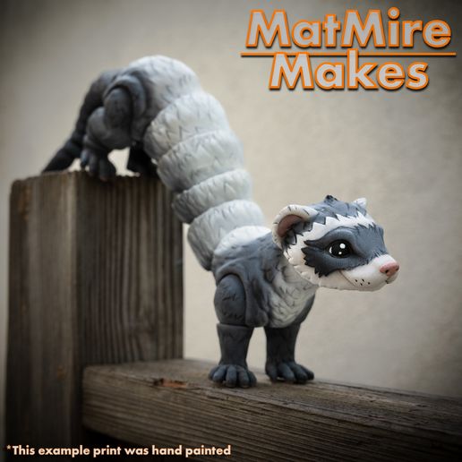 thumbnail image 2 of Buy Articulated Ferret Sensory Pet Ferret 3d Printed Animal Cute Little Statue Online In India 2 of 12