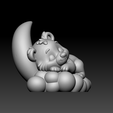 71.png Teddy Bear Ornament Sleeping on Cloud with Moon