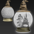 silhueta.png Harry Potter Hogwarts Spherical Night Light Lithophane