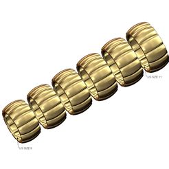 Undulated-Dome-wide-band-size6to11-00.jpg STL-Datei Breite gerippte Kuppel Zigarrenband US Größen 6to11 3D-Druck Modell・Modell zum Herunterladen und 3D-Drucken