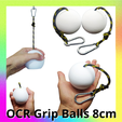 10.png hanging ball 8cm/3" balls - ninja - wood - hangboard - campus campusboard - armlifting - rock climbing - file for 3D printing