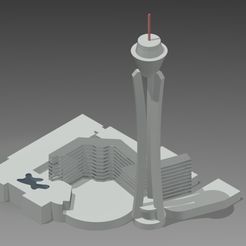 Ortho.png Free 3D file Las Vegas Stratosphere Hotel and Casino - The Tallest Free Standing Observation Tower in the US・3D printing template to download
