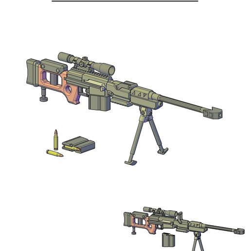 Sci Fi Sniper rifle - Miniature Gun 3D model