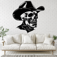 Skull-with-Cowboy-hatx.png Skull with Cowboy Hat 2D Wall Art/Window Art