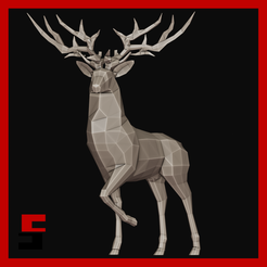 cults-PLANTERS.png Fichier STL Cerf Low Poly・Modèle à télécharger et à imprimer en 3D