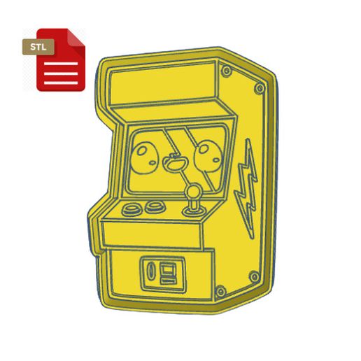 Kawaii Retro Arcade Machine Cookie Cutter and Stamp 3D model