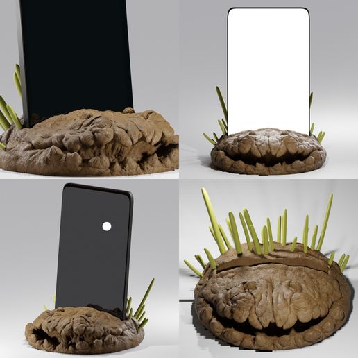 Earth Devil Holder Resizable ArtToy -3d printable files