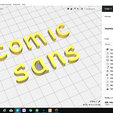cura.png COMIC SANS font lowercase 3D letters STL file