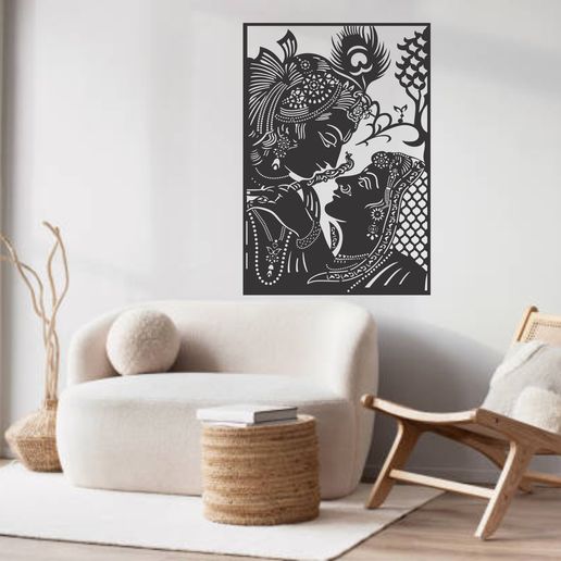 2D Radha Krishna Wall Decor