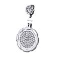 Iced-Flower-cluster-halo-Artdeco-stepped-Halo-memory-pendant-coin-05.jpg Iced cluster bail Art deco pattern N04 memory pendant 3D print model