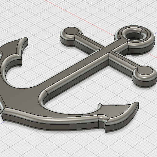 Anchor necklace pendant 3D model