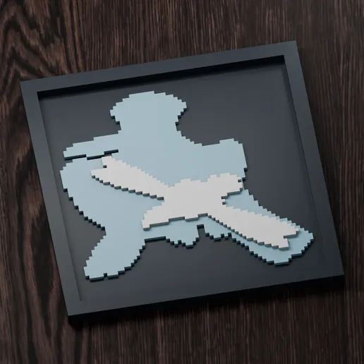 Pelipper Line - Pokemon Silhouette Frame | Gen 5 sprite style | STL