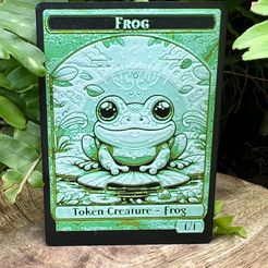 Frog2.jpeg 4-Color Frog Token STL for Commander Decks – Compatible with No Multi-Color Printer