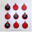 ○△□ Squid Game Soldier Geometry Mask turning keychain