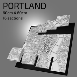 PORTLAND.png STL file 3D Portland | Digital Files | 3D STL File | Portland 3D Map | 3D City Art | 3D Printed Landmark | Model of Portland Skyline | 3D Art・3D print model to download