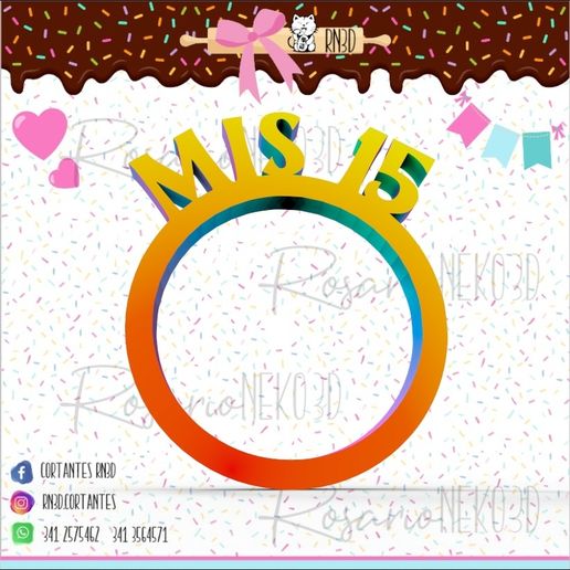 Napkin holder for a 15th birthday event. - 3D model önizlemesi