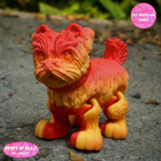 c.jpg Print In Place Cute Flexi Yorkshire Dog