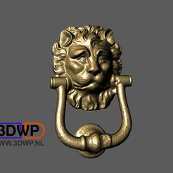 Lion4.jpg Free STL file Lion Head Door Knocker (Wall Hanger)・3D printer model to download