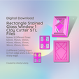 Cover-7.png Rectangle Stained Glass Window Clay Cutter - Art Deco STL Digital File Download- 9 sizes and 2 Earring Cutter Versions, cookie cutter