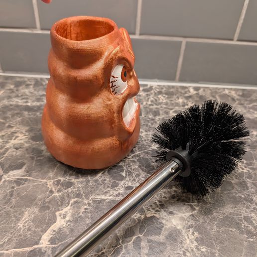 🚽 Toilet Brush Holder - Funny Poop・ STL File for 3D printing・Cults