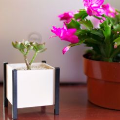 WhiteCubePlanter4.jpg Free STL file Modern Square Planter Box・3D printer design to download