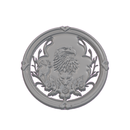 Eagle Deer Fox Wildlife Trio Medallion STL