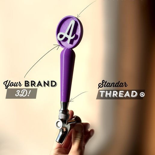 Beer tap handle Embedding base - Generic brand / graphic customizable