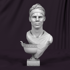 ren4.png Rafael Nadal bust for 3D printing