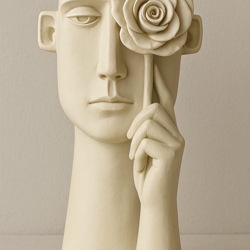 Abstract Rose Face Vase - 3D model önizlemesi