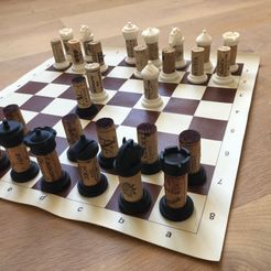 Juego de ajedrez de corcho de vino, fred6b12