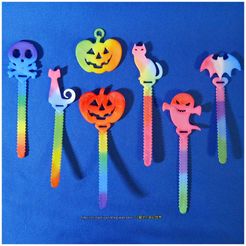 Halloween-Cable-Holder_05.jpg Free STL file Halloween Cable Holder / Bookmarks・3D print design to download