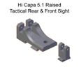 Raised-Tactical-Sight-01.jpg GBB GBBR Airsoft Hi Capa Hicapa 5.1 Raised Tactical Fiber Optic Rear and Front Sight Tokyo Marui WE Armorer Works Compatible