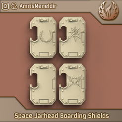 Front.png STL file Space Jarhead Boarding Shields・3D printer design to download
