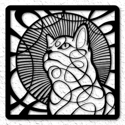 project_20230225_1340262-01.png Abstract Kitty Swirls Wall Art 2d Cat wall decor