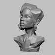 12.jpg african low poly modern female bust 3D print model