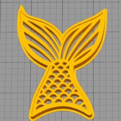 Cortador-cola-de-sirena-1.jpg STL-Datei Mermaid tail cookie cutter・3D-druckbare Vorlage zum herunterladen