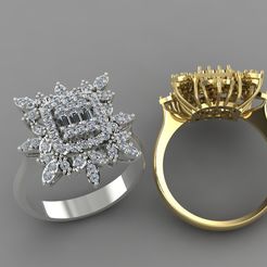 Mh1599-No1.jpg Fichier 3D Bague marquise en forme de feuille Mh1599・Design pour impression 3D à télécharger