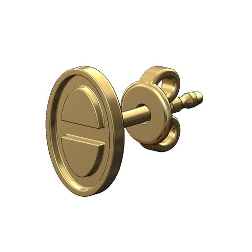 Anchor engraving oval stud earring 3D print model 3D model