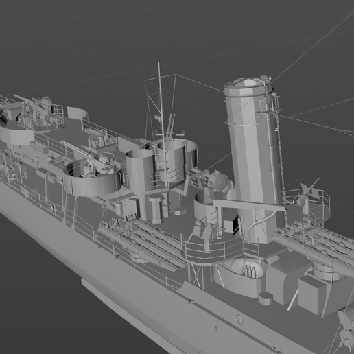 🚢 Digital model of the US Mahan-class destroyer・ OBJ File for 3D ...