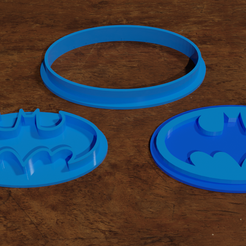 cortante-logo-Batman.png Batman logo cookie cutter, one cutter and two stamps