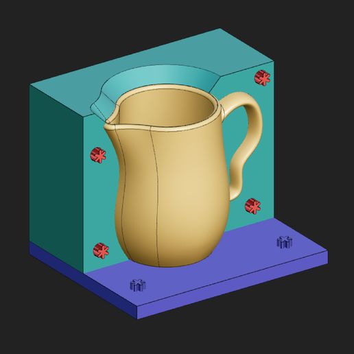 Barista Milk Pitcher Negative Mold - Multi-Part Casting System