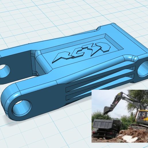 DoubleE Volvo EC160 Bucket Curl Link 3D model
