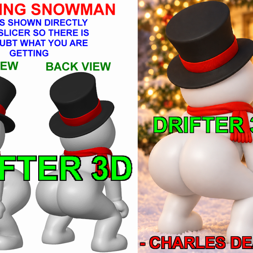 Twerking Snowman Figurine