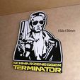 terminator-arnold-schwarzenegger-impresion3d-coleccion.jpg Terminator, robot, arnold, movie, sign, poster, logo, signboard, skaynet, sci-fi, science fiction