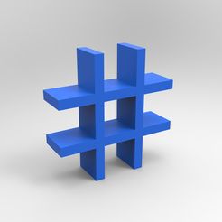 rendu etagere bleu .jpg Fichier STL gratuit Etagère rangement #・Plan à télécharger et à imprimer en 3D
