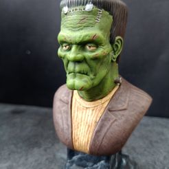 franko-1.jpg Archivo STL Busto de Frankenstein, El monstruo de Frankenstein・Diseño de impresión en 3D para descargar