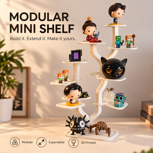 Modular Display Shelf for Mini Figures & Collectibles