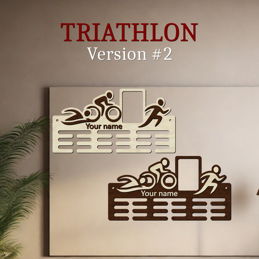 V2.png Triathlon Medal Holder/Stand |2 Models|