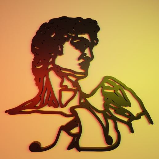 man silhouette painting 3D model