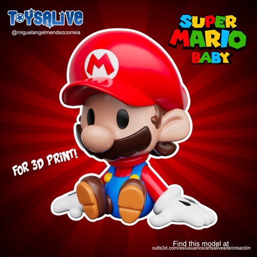 SuperMarioBaby_000.jpg Bebé Super Mario para impressão 3D